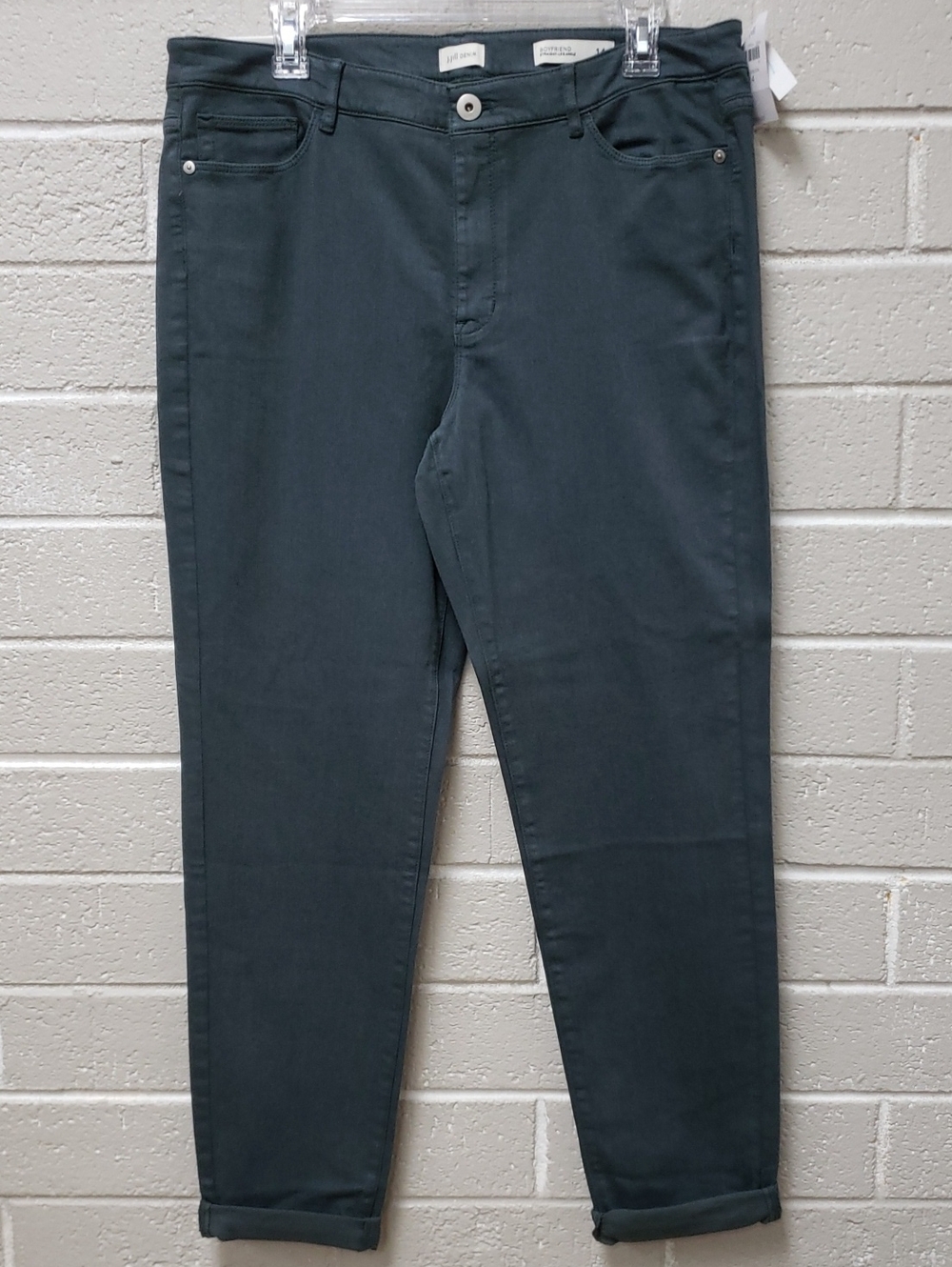 Womens Slim Stretch Jeans in Dark Green 14R